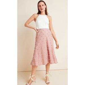 🆕 Anthropologie Mauve Textured Midi Dress XL 14